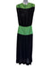 Givenchy Size 38 Black & Green Viscose Sleeveless Colorblock Dress Black & Green / 38
