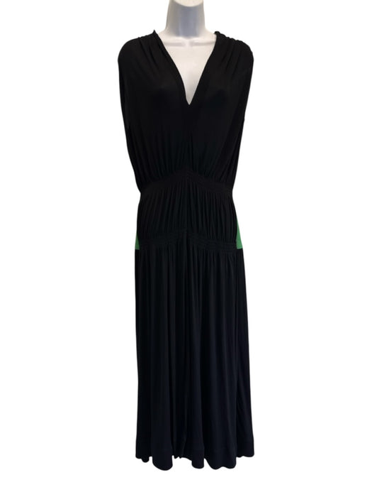 Givenchy Size 38 Black & Green Viscose Sleeveless Colorblock Dress Black & Green / 38