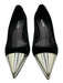 Balmain Shoe Size 36 Black & Silver Velvet Patent Leather Kitten Heel Pumps Black & Silver / 36