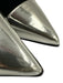 Balmain Shoe Size 36 Black & Silver Velvet Patent Leather Kitten Heel Pumps Black & Silver / 36