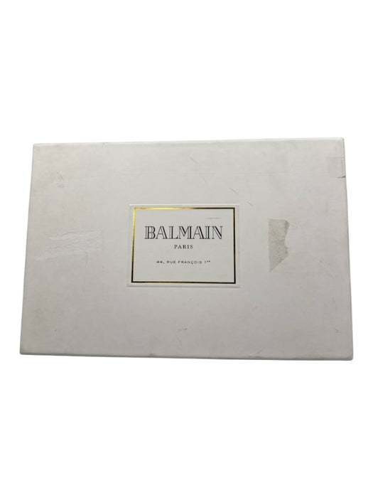 Balmain Shoe Size 36 Black & Silver Velvet Patent Leather Kitten Heel Pumps Black & Silver / 36