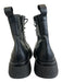 Baldinini Shoe Size 39 Black Leather Upper Side Zip Lace Up Combat Ankle Boots Black / 39