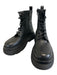Baldinini Shoe Size 39 Black Leather Upper Side Zip Lace Up Combat Ankle Boots Black / 39