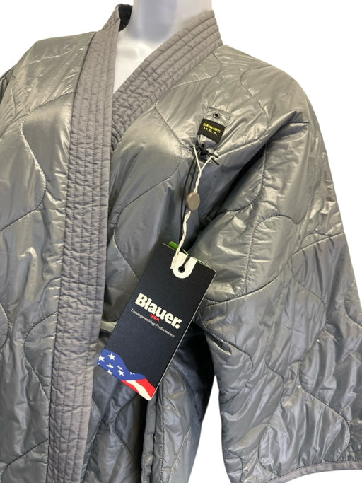 Blauer USA Size S Gray Nylon Quilted Tie Waist Kimono V Neck Jacket Gray / S