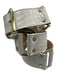 Max Mara White Leather Gold Tone Hardware Croc Embossed Segmented Belts White / M