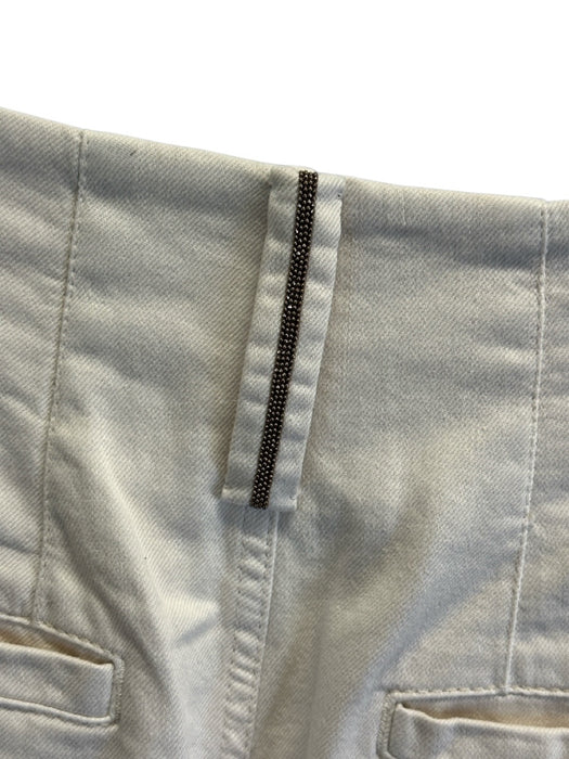 Brunello Cucinelli Size 6 Khaki Beige Cotton Blend High Rise Pintuck Front Pants Khaki Beige / 6
