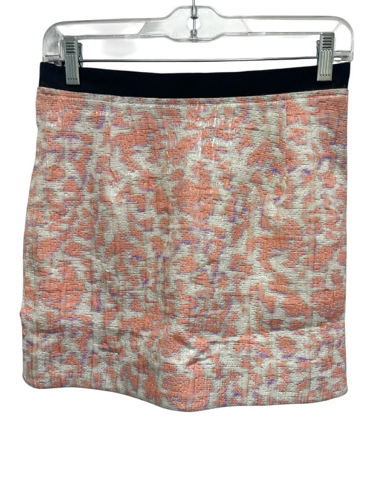 Balenciaga Size 38 Pink, White & Black Polyamide Blend Abstract Print Mini Skirt Pink, White & Black / 38