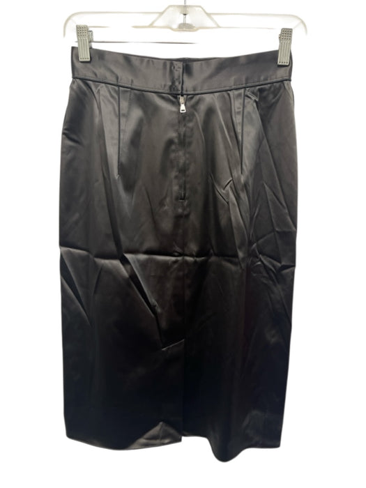 Dolce & Gabbana Size 40 Dark Gray Acetate Blend Satin Paneled Back Zip Skirt Dark Gray / 40