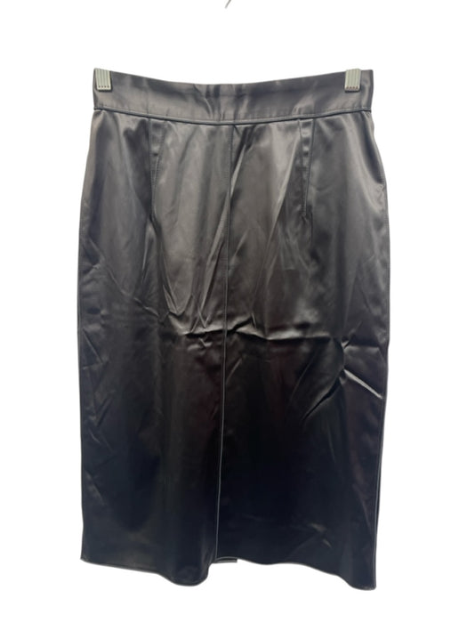 Dolce & Gabbana Size 40 Dark Gray Acetate Blend Satin Paneled Back Zip Skirt Dark Gray / 40