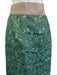 Dolce & Gabbana Size 42 Green & Beige Cotton Blend Metallic Thread Brocade Skirt Green & Beige / 42