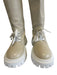 Lerre Shoe Size 36 Beige & White Leather Upper Round Toe Laced Detail Knee Boots Beige & White / 36