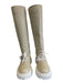 Lerre Shoe Size 36 Beige & White Leather Upper Round Toe Laced Detail Knee Boots Beige & White / 36