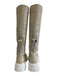 Lerre Shoe Size 36 Beige & White Leather Upper Round Toe Laced Detail Knee Boots Beige & White / 36