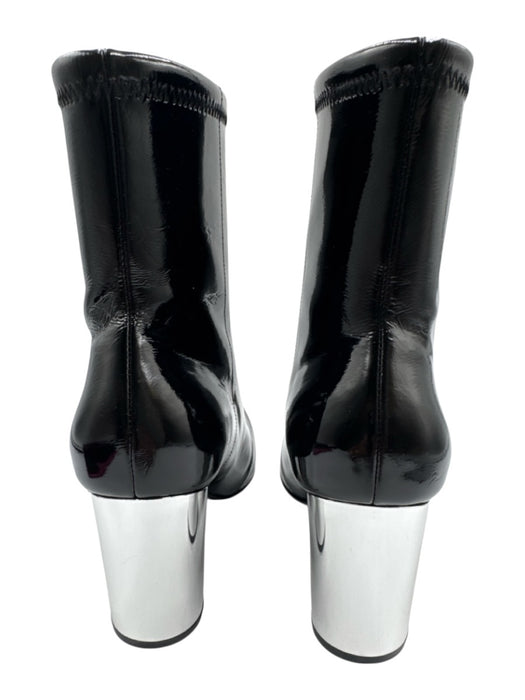 Opening Ceremony Shoe Size 38 Black & Silver Leather Upper Patent Ankle Boots Black & Silver / 38