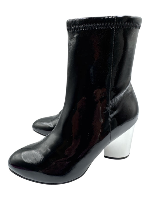 Opening Ceremony Shoe Size 38 Black & Silver Leather Upper Patent Ankle Boots Black & Silver / 38