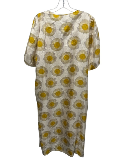 Baum und Pferdgarten Size 40 Cream White & Yellow Silk Floral Short Sleeve Dress Cream White & Yellow / 40