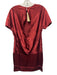 Stella McCartney Size 42 Burgundy Red Polyamide Blend Satin Short Sleeve Dress Burgundy Red / 42