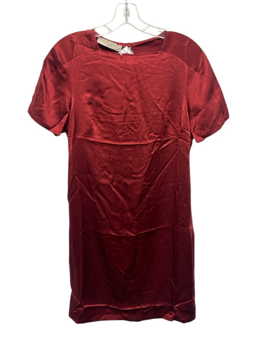 Stella McCartney Size 42 Burgundy Red Polyamide Blend Satin Short Sleeve Dress Burgundy Red / 42