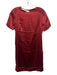 Stella McCartney Size 42 Burgundy Red Polyamide Blend Satin Short Sleeve Dress Burgundy Red / 42