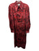 Ganni Size 36 Red & Black Silk Blend Long Sleeve Abstract Print Satin Dress Red & Black / 36