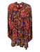 Farm Rio Size XL brown, pink & multi Viscose Blend Long Balloon Sleeve Dress brown, pink & multi / XL