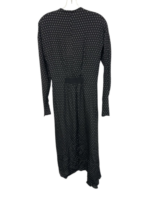 Liviana Conti Size 42 Black & White Viscose & Silk Geometric Long Sleeve Dress Black & White / 42