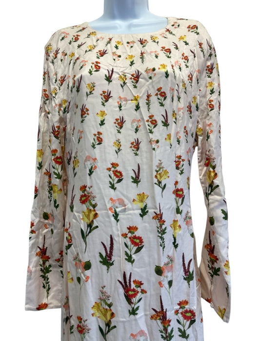 Agua by Agua Bendita Size M Cream Pink & Multi Viscose Blend Floral Dress Cream Pink & Multi / M