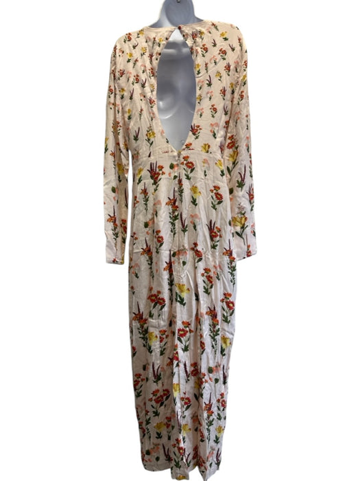 Agua by Agua Bendita Size M Cream Pink & Multi Viscose Blend Floral Dress Cream Pink & Multi / M