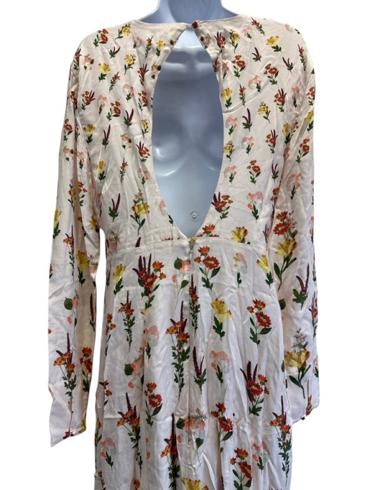 Agua by Agua Bendita Size M Cream Pink & Multi Viscose Blend Floral Dress Cream Pink & Multi / M