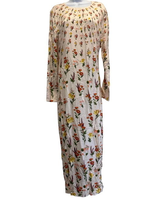 Agua by Agua Bendita Size M Cream Pink & Multi Viscose Blend Floral Dress Cream Pink & Multi / M