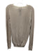 Lanvin Size L Khaki Beige Wool & Silk Knit Mesh Trim U Neck Pullover Sweater Khaki Beige / L