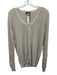 Lanvin Size L Khaki Beige Wool & Silk Knit Mesh Trim U Neck Pullover Sweater Khaki Beige / L