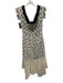 Nicole Miller Collection Size 12 Black & Cream White Cotton Off Shoulder Dress Black & Cream White / 12