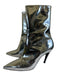 Balenciaga Shoe Size 40 Silver Leather Upper Metallic Pointed Toe Side Zip Boots Silver / 40