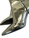 Balenciaga Shoe Size 40 Silver Leather Upper Metallic Pointed Toe Side Zip Boots Silver / 40