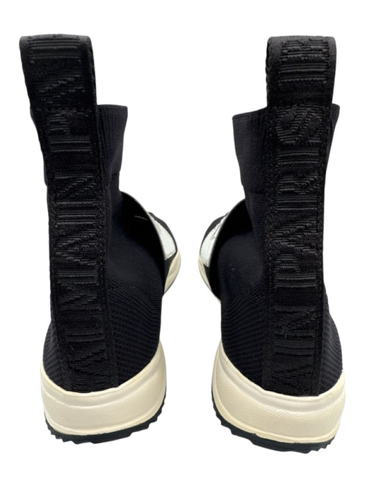Balmain Shoe Size 36 Black, Silver & White textile upper Metallic Logo Sneakers Black, Silver & White / 36