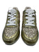 Tod's Shoe Size 34 Gold & White Leather Upper Glitter Round Toe Lace Up Sneakers Gold & White / 34