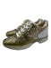 Tod's Shoe Size 34 Gold & White Leather Upper Glitter Round Toe Lace Up Sneakers Gold & White / 34