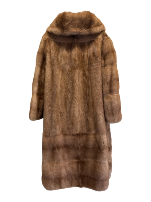 Size Est S Light Brown Mink Shawl Collar Hook & Eye Closure Mid Length Coat Light Brown / Est S