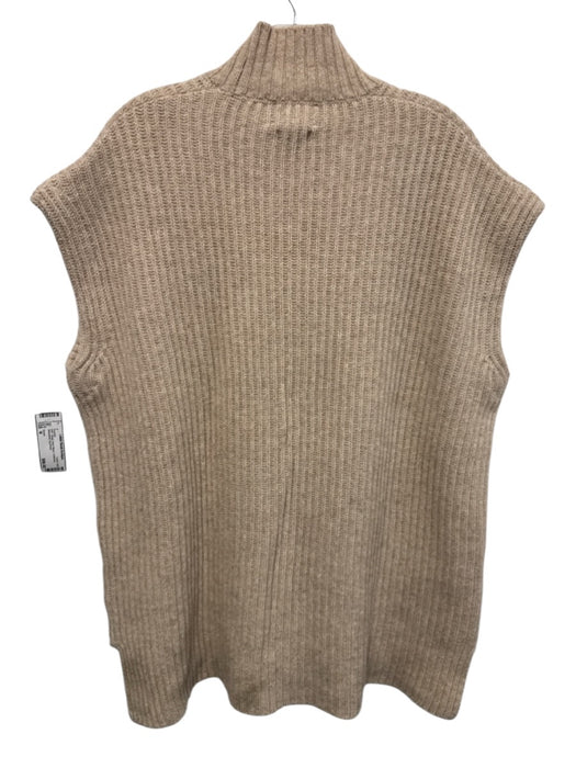 Ganni Size M Beige Wool Blend Turtleneck Sleeveless Sweater Beige / M