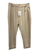Matin Size 10 Beige & Navy Blue Linen Blend Pleated Waist Pin Stripe Pants Beige & Navy Blue / 10