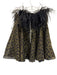 16ARLINGTON Size 10 Black & Gold Polyester Ostrich Feathers Dotted Flare Hem Top Black & Gold / 10