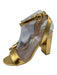 Sandro Shoe Size 37 Gold Leather Ankle Strap Block heel Sandals Gold / 37