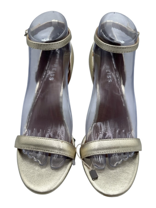 Reiss Shoe Size 39 Champagne Gold Leather Upper Ankle Strap Sandals Champagne Gold / 39
