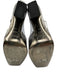 Yves Saint Laurent Shoe Size 38.5 Pewter Leather Square Toe Ankle Strap Pumps Pewter / 38.5