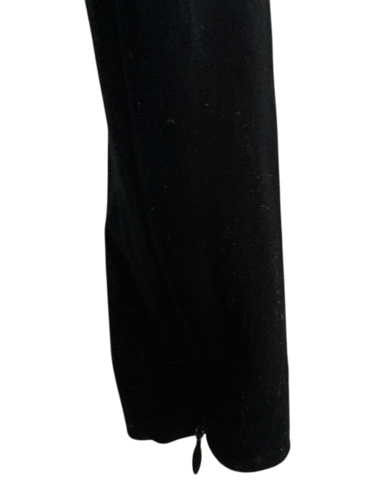 Alex Perry Size 14 Black Polyester Blend Velvet Deep V Back Slit column Gown Black / 14