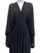 Valentino Size L Black & Navy Blue Viscose Blend Knit Stripe Dolman Sleeve Gown Black & Navy Blue / L