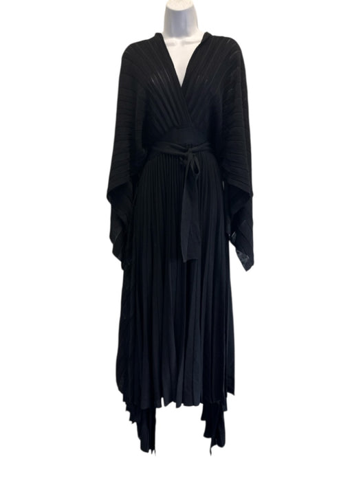 Valentino Size L Black & Navy Blue Viscose Blend Knit Stripe Dolman Sleeve Gown Black & Navy Blue / L