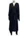 Valentino Size L Black & Navy Blue Viscose Blend Knit Stripe Dolman Sleeve Gown Black & Navy Blue / L