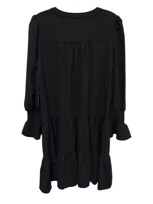 Pomander Place Size M Black Polyester Blend shirred cuffs Long Sleeve Dress Black / M